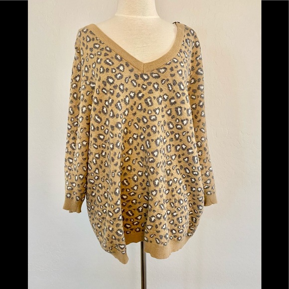 Lane Bryant Animal Print Sweater - 22/24 - Picture 1 of 6